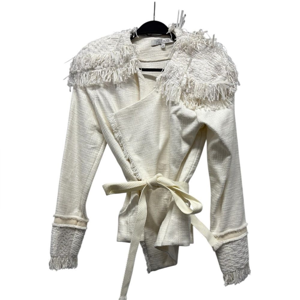 ALEXIS Evan Jacket Ivory Raffia, Like New - Picture 2 of 4